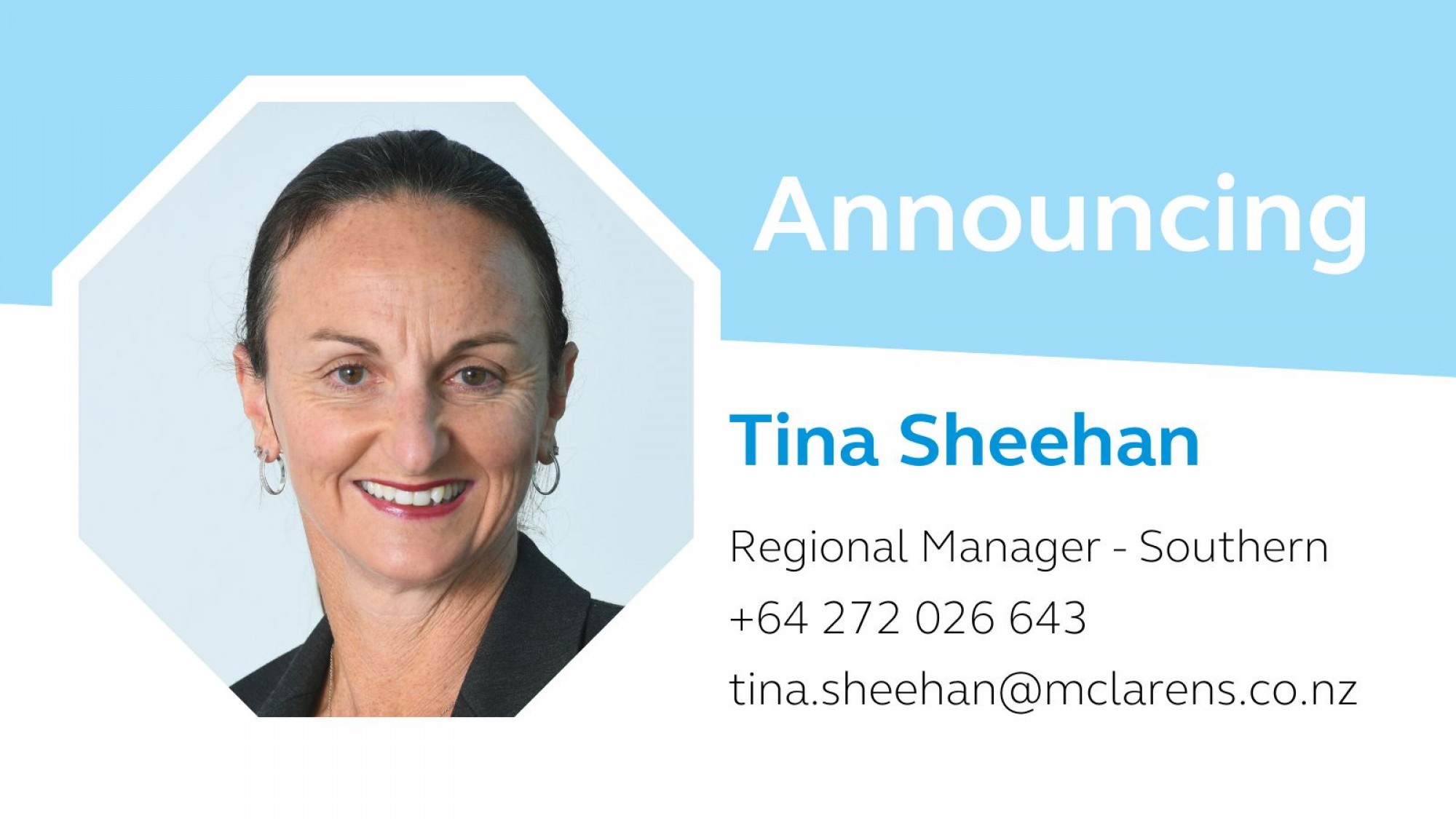 Tina Sheehan RM Southern Announcement